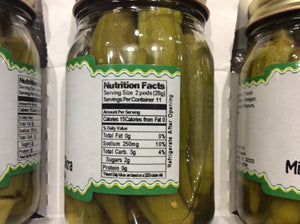 all natural mild pickled okra nutritional information