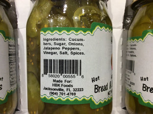 all natural spicy hot bread and butter pickles ingredients