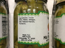 Load image into Gallery viewer, all natural mild pickled okra ingredients