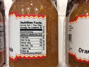 all natural orange marmalade nutritional information