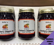 Load image into Gallery viewer, blackberry jalapeno jam 3 pack with graphic