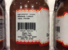 Load image into Gallery viewer, all natural rhubarb jam with ingredients