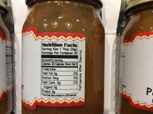 all natural peach butter with nutritional information