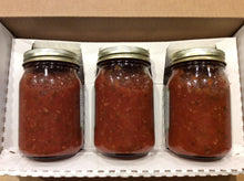 Load image into Gallery viewer, ghost pepper salsa 3 pack gift box back of jar view