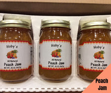 Load image into Gallery viewer, all natural chunky peach jam 3 pack with graphic