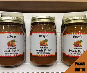 all natural peach butter 3 pack gift box with graphic