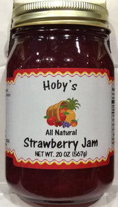 all natural strawberry jam front jar view