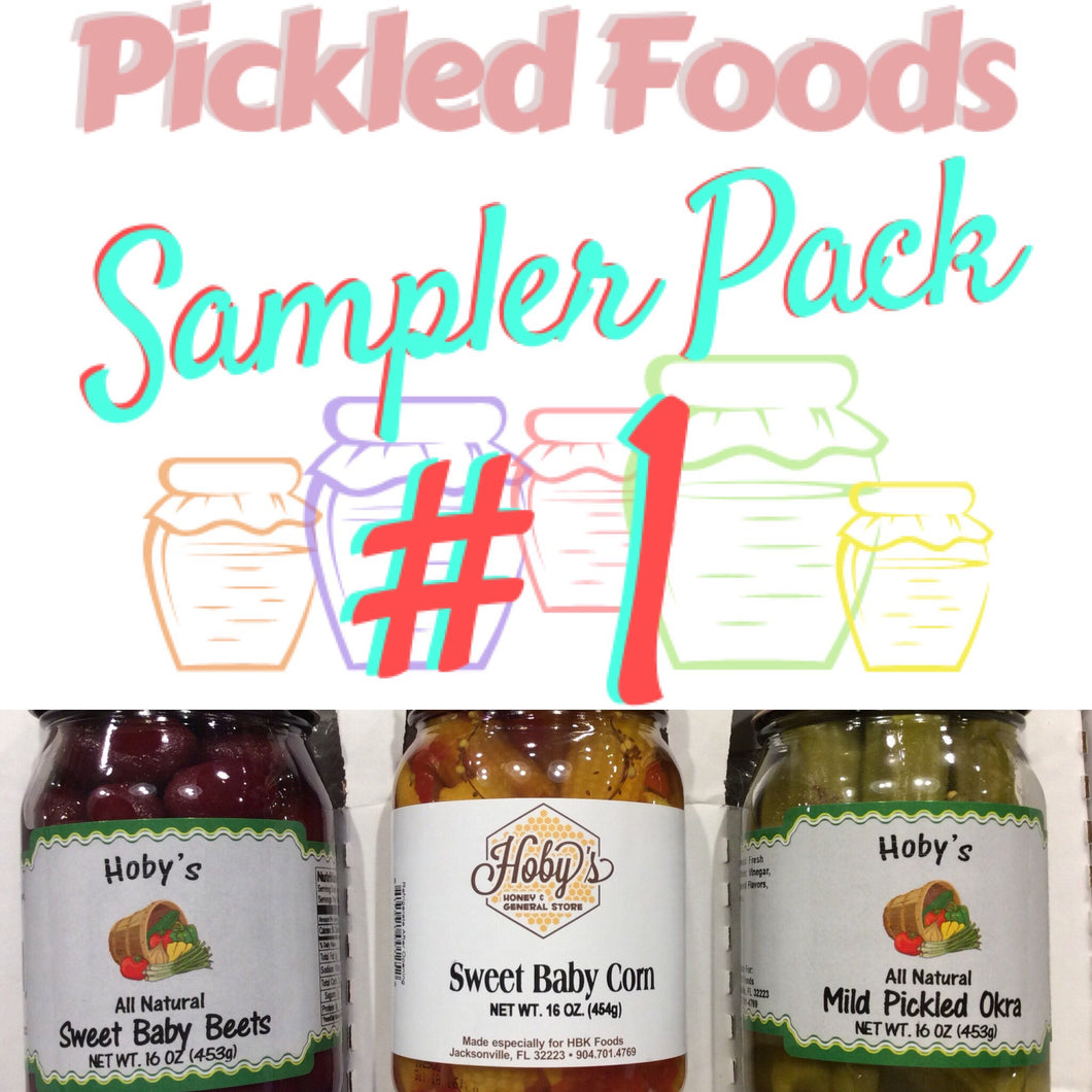 Pickled Foods 3-Pack #1-Baby Beets+Baby Corn+Okra