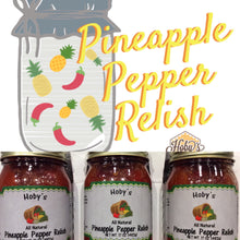 Load image into Gallery viewer, all natural pineapple pepper relish 3 pack gift box with graphic