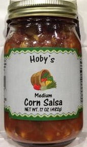 corn salsa front of jar view