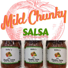 Load image into Gallery viewer, mild chunky salsa 3 pack gift box with graphic