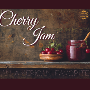 all natural cherry jam  with graphic