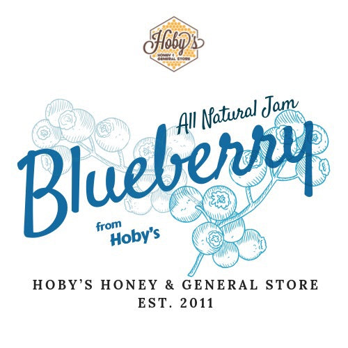 all natural blueberry jam graphic