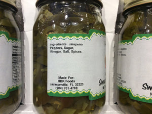 Sweet Pickled Jalapenos: Single Jar :- (All Natural)(17 oz. Jar)