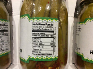all natural hot pickled okra nutritional information