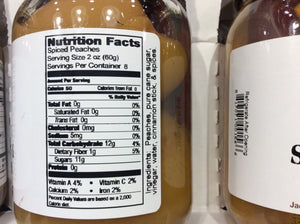 spiced peaches nutritional information and ingredients