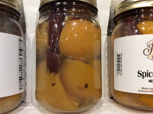 spiced peach halves back of jar view