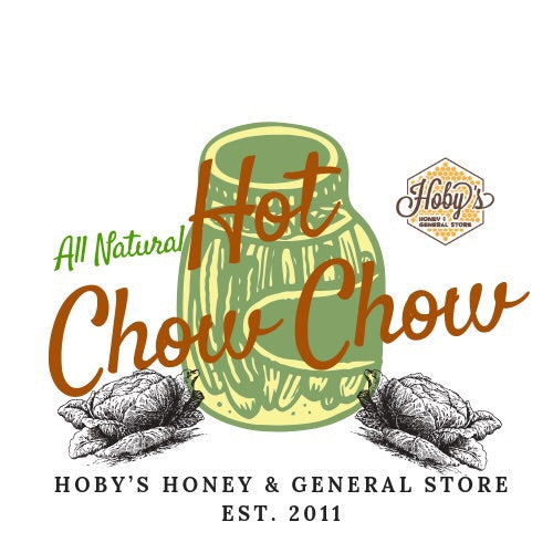 all natural hot chow chow with graphic