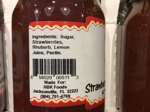 Strawberry Rhubarb Jam: Single Jar :- (All Natural)(20 oz. Jar)