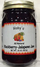 Load image into Gallery viewer, blackberry jalapeno jam front view