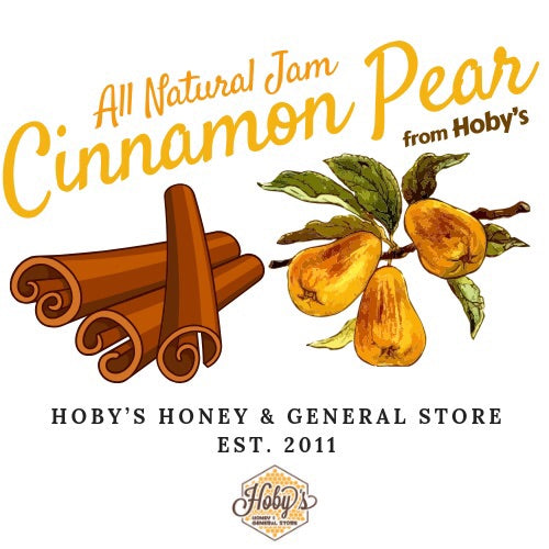 all natural cinnamon pear jam graphic