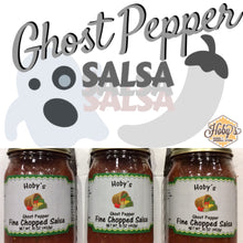 Load image into Gallery viewer, ghost pepper salsa 3 pack gift box with graphic