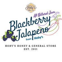 Load image into Gallery viewer, blackberry jalapeno jam graphic