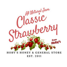 Load image into Gallery viewer, all natural strawberry jam with graphic