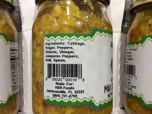 all natural mild chow chow ingredients