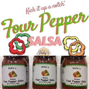 four pepper salsa 3 pack with graphic