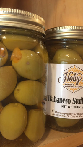 Habanero Stuffed Olives 16oz jar
