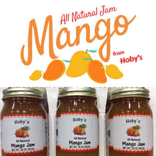 Load image into Gallery viewer, all natural mango jam 3 pack with graphic