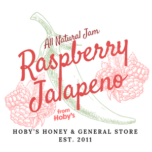 all natural raspberry jalapeno jam graphic