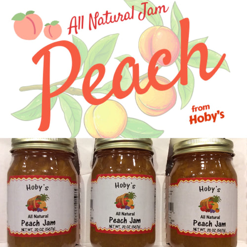 all natural chunky peach jam 3 pack with graphic
