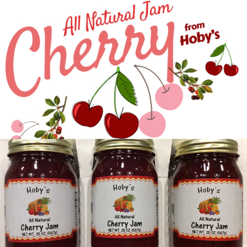 all natural cherry jam 3 pack with graphic