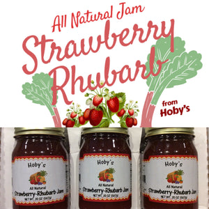 Strawberry Rhubarb Jam 3-Pack  (All Natural) (20oz. Jars)