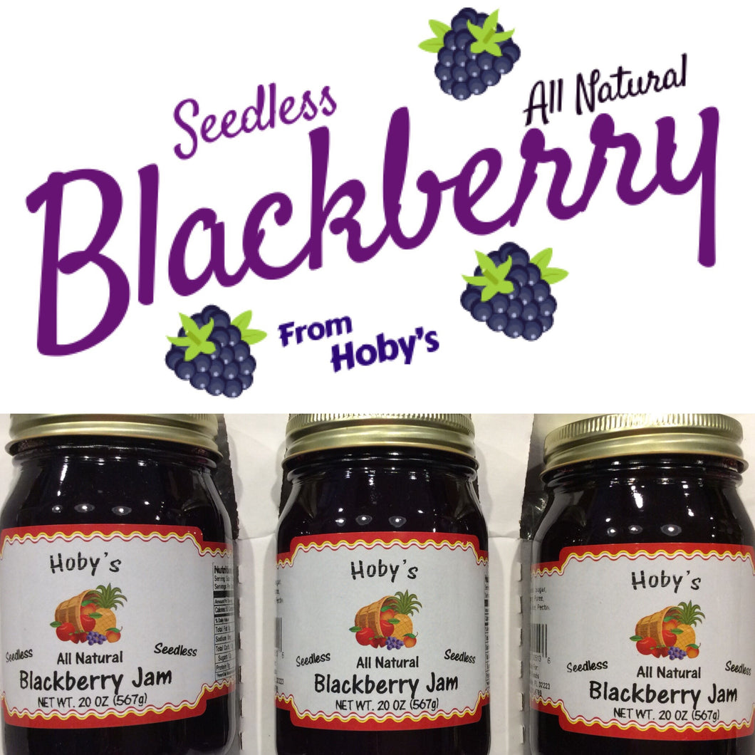 all natural seedless blackberry jam 3 pack gift box with graphic