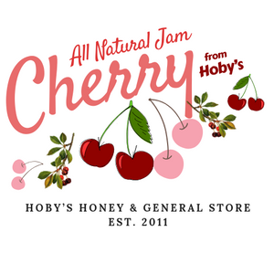 all natural cherry jam graphic